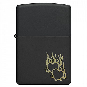  Zippo 46004 - Fire Heart - Black Matte