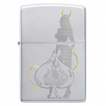  Zippo 48658 - Devilish Ace - Satin Chrome