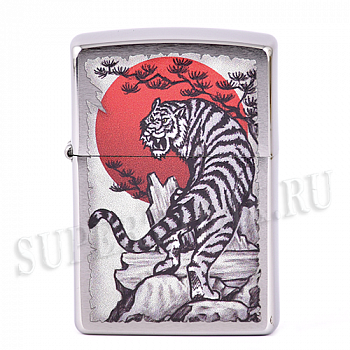  Zippo 29889 - Asian Tiger Design - Brushed Chrome