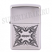  Zippo 205 - Zippo Tattoo Desing - Satin Chrome