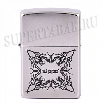  Zippo 205 - Zippo Tattoo Desing - Satin Chrome